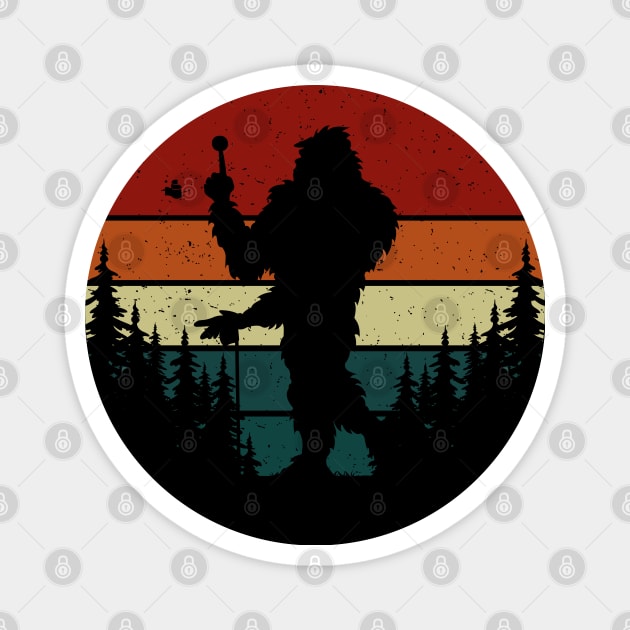 Retro Bigfoot spinning Golf Ball Magnet by Tesszero